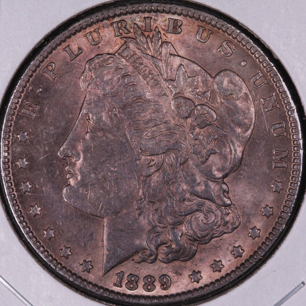 1889 Morgan Silver Dollar, Mint State Uncirculated Coin, Store #DR0312