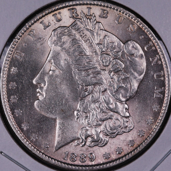 1889 Morgan Silver Dollar, Mint State Uncirculated Coin, Store #DR0319