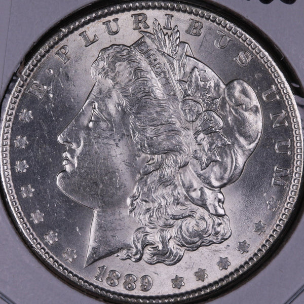 1889 Morgan Silver Dollar, Gem Mint State Uncirculated Coin, Store #DR0321