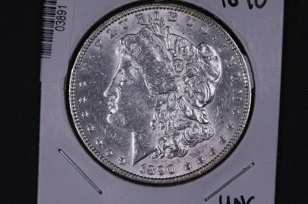 1890 Morgan Silver Dollar, Affordable Uncirculated Coin. Store #03891, 03905