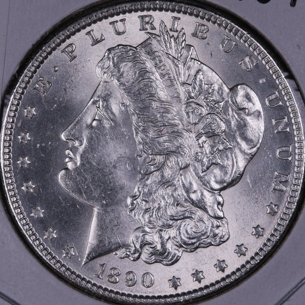 1890 Morgan Silver Dollar, Gem Mint State Uncirculated Coin, Store #DR0335