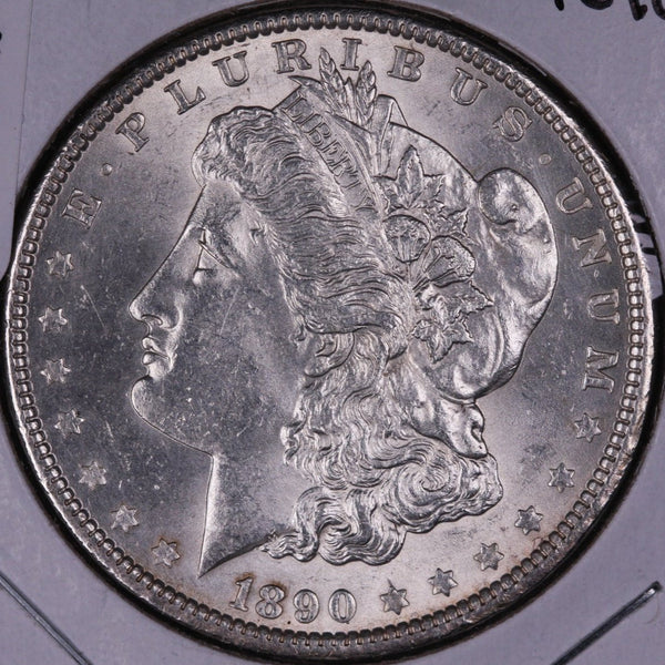 1890 Morgan Silver Dollar, Mint State Uncirculated Coin, Store #DR0062