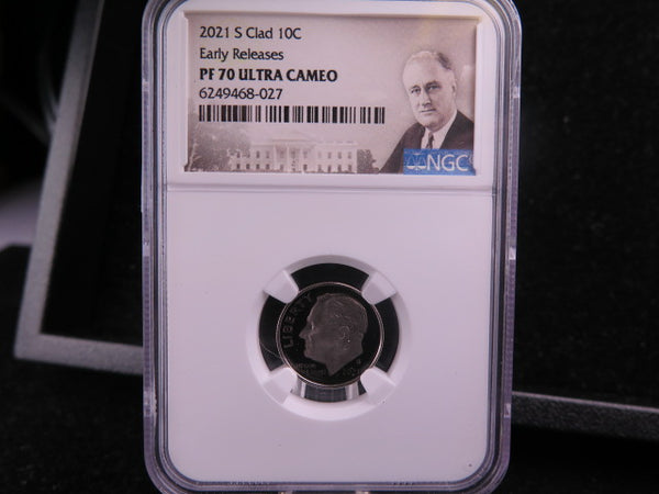 2021-S Proof Clad Roosevelt Dime, NGC PF-70. Store #10702