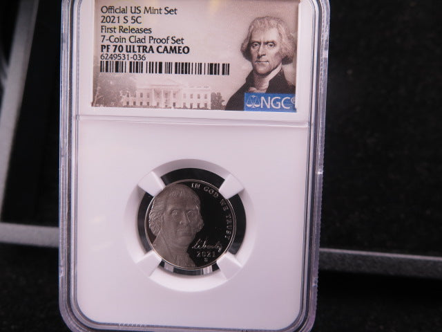 2021-S Proof Jefferson Nickel, NGC Graded PF-70 Ultra Cameo, Store #10701