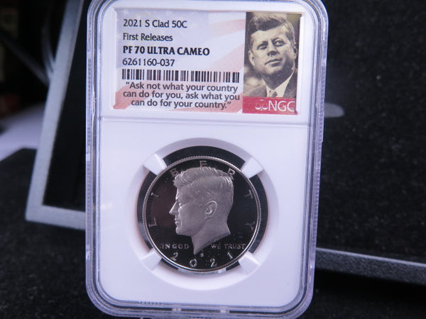 2021-S Proof Kennedy Half Dollar, NGC PF-70, Ultra Cameo, First Release. #10705