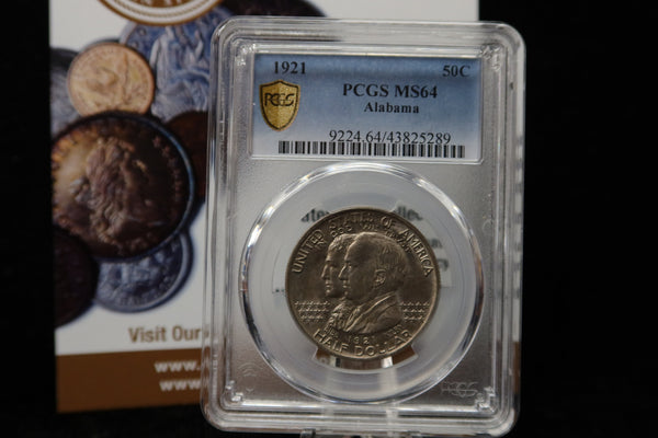 1921 Alabama Commemorative Silver Half Dollar. PCGS Graded MS64. # 08138
