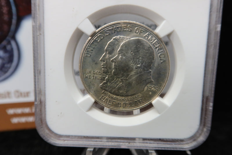 1923-S Monroe Commemorative Silver Half Dollar. NGC Graded MS64.