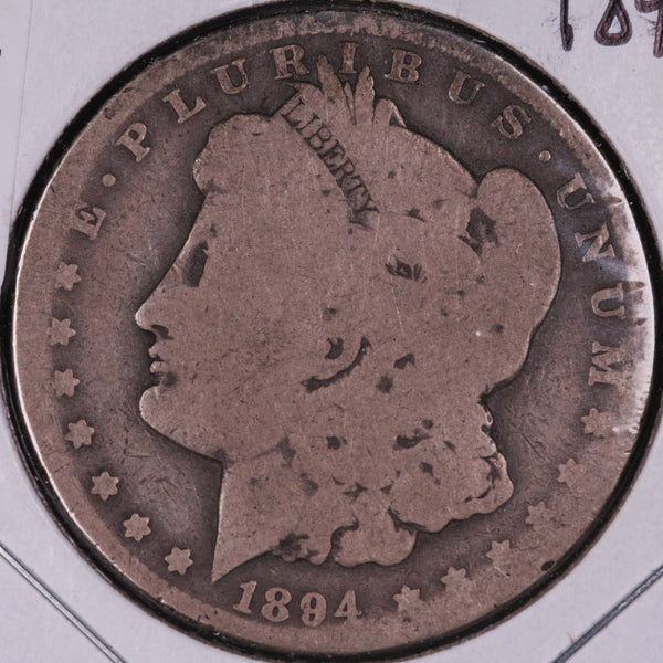 1894-O Morgan Silver Dollar, About Good Circulated Coin. Store #DR0354