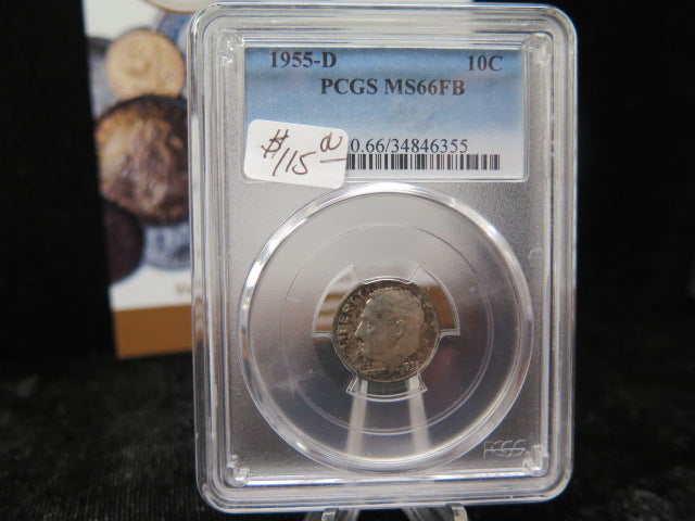 1955-D Roosevelt Dime, PCGS MS66 FB. Store #08534