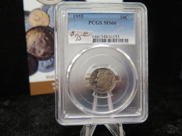 1955 Roosevelt Dime, PCGS MS66. Store #08535