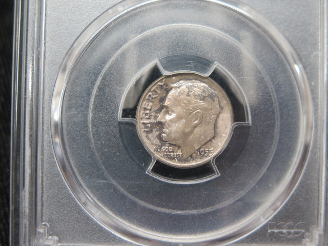 1955 Roosevelt Dime, PCGS MS66. Store #08535