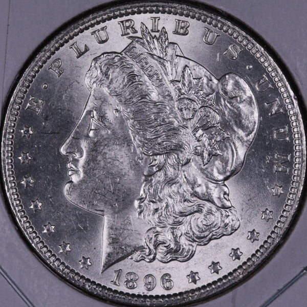 1896 Morgan Silver Dollar, Mint State Uncirculated Coin, Store #DR0359