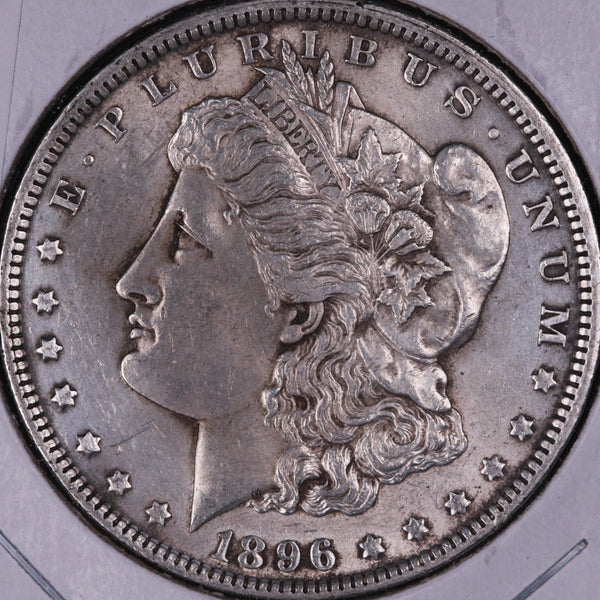 1896 Morgan Silver Dollar, Mint State Uncirculated Coin, Store #DR0360