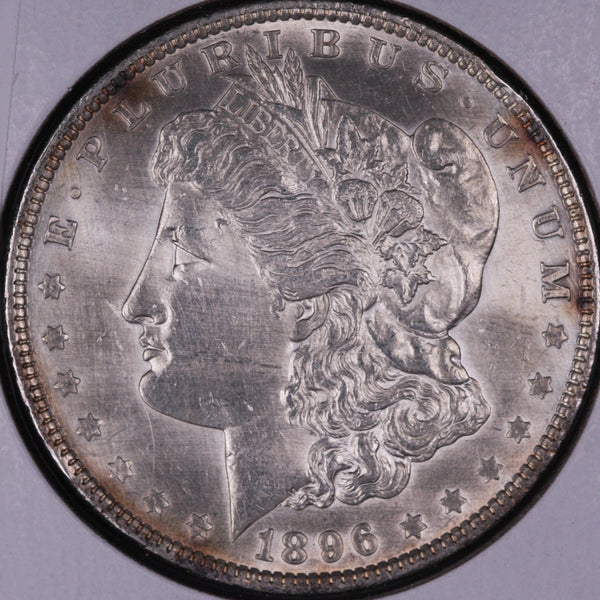 1896 Morgan Silver Dollar, Mint State Uncirculated Coin, Store #DR0362