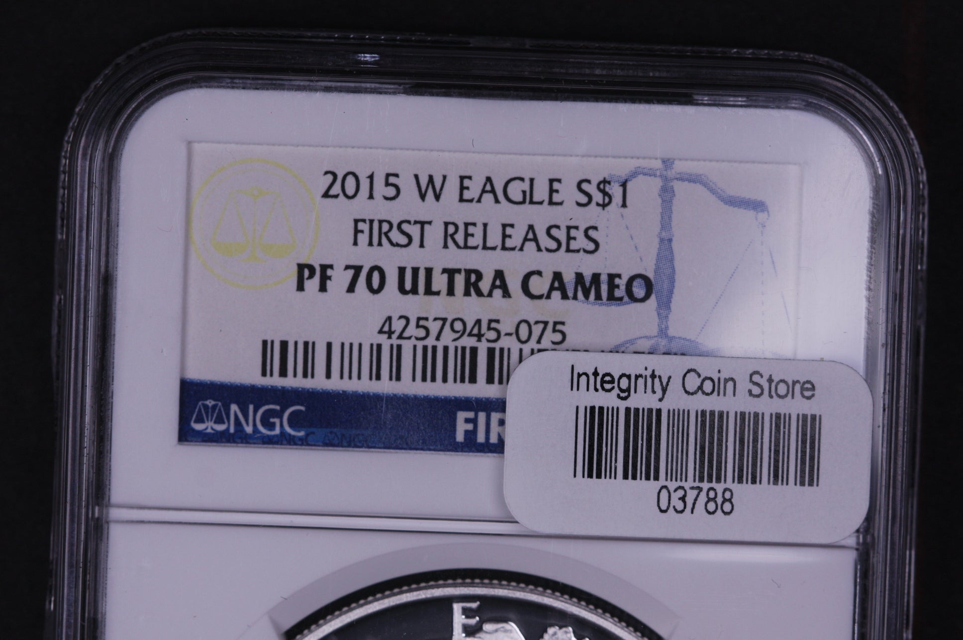 2015-W American Silver Eagle. NGC Graded PF-70 Ultra Cameo, Store #AE0145