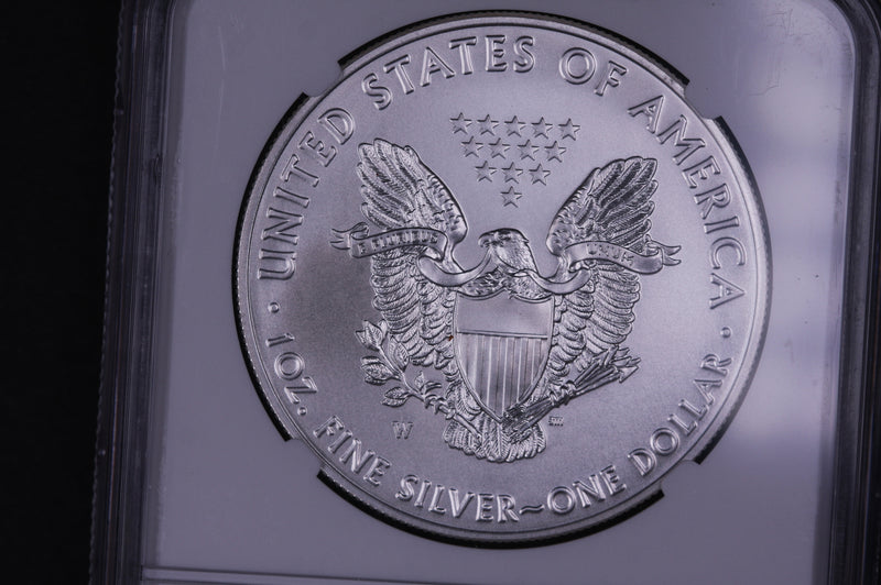 2017-W American Silver Eagle. NGC Graded MS-70 Burnished Silver.  Store