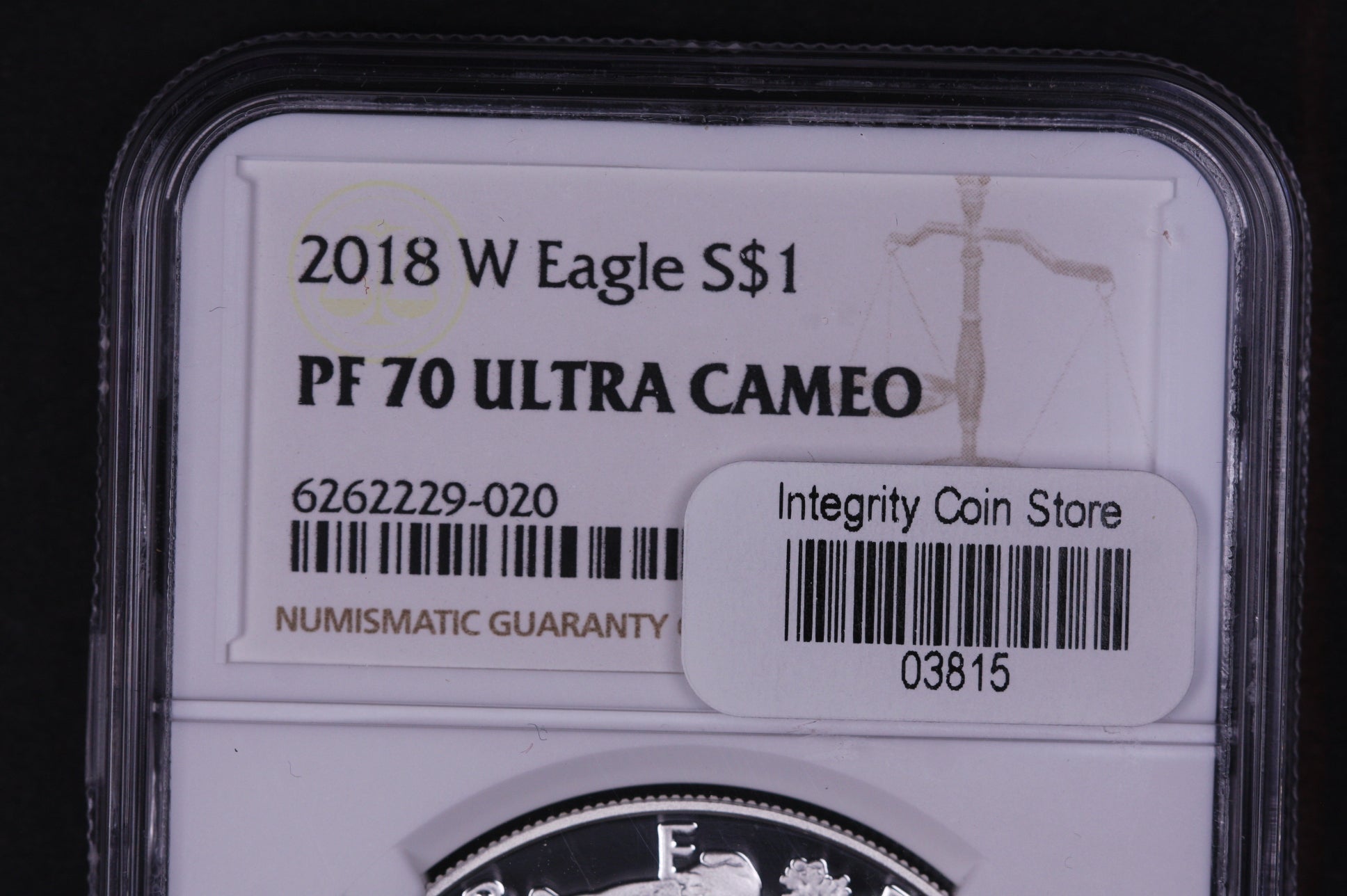 2018-W American Silver Eagle. NGC Graded PF-70 Ultra Cameo, Store #03815