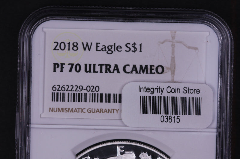 2018-W American Silver Eagle. NGC Graded PF-70 Ultra Cameo.  Store