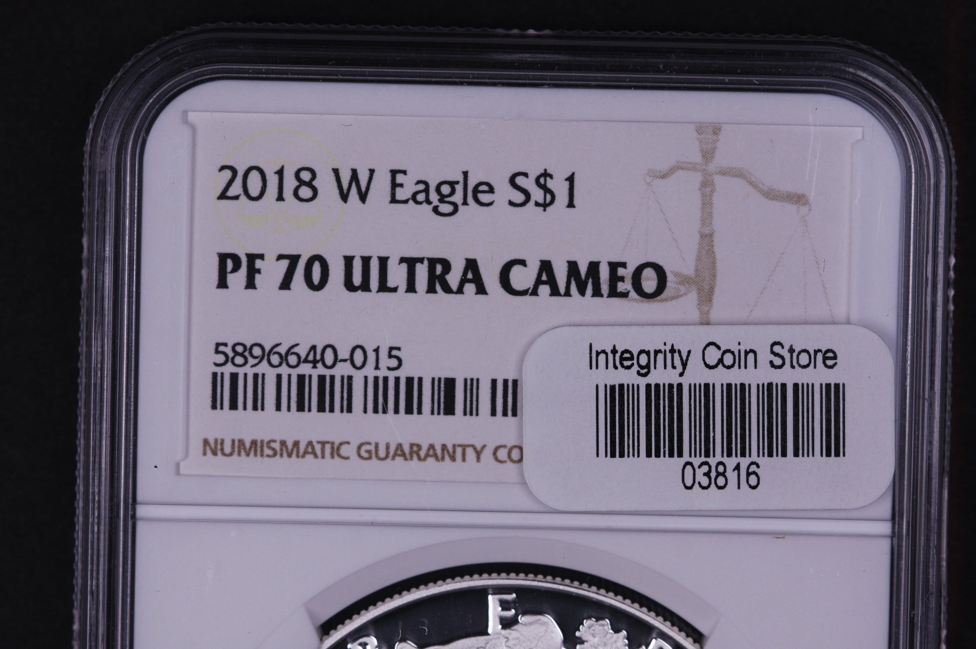2018-W American Silver Eagle. NGC Graded PF-70 Ultra Cameo, Store #03816