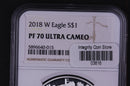 2018-W American Silver Eagle. NGC Graded PF-70 Ultra Cameo.  Store