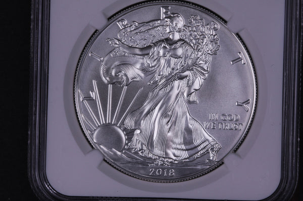 2018-W American Silver Eagle. NGC Graded MS-69. Burnished Silver. Store #03823