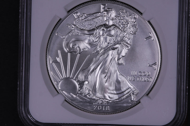 2018-W American Silver Eagle. NGC Graded MS-69. Burnished Silver. Store