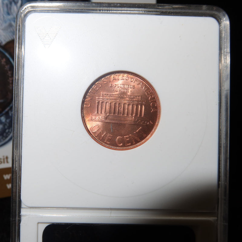1995 Double Die Obverse Lincoln Memorial Cent, ANACS Graded MS66 RD, Store