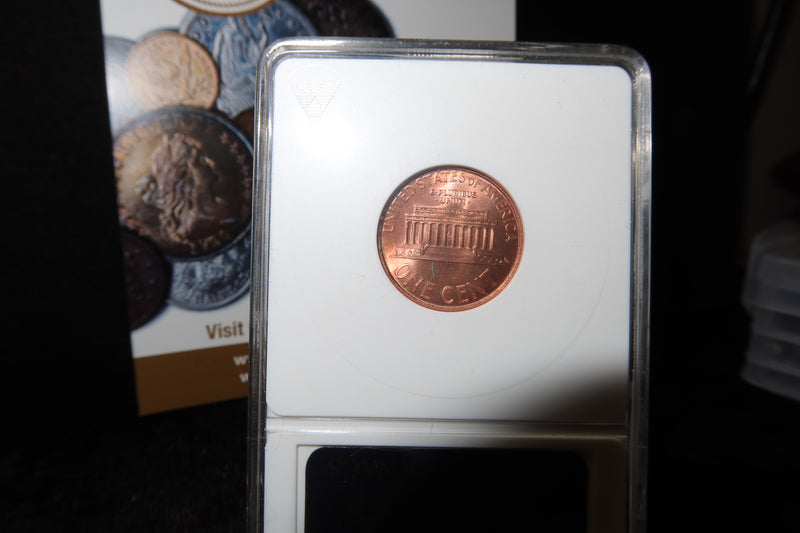 1995 Double Die Obverse Lincoln Memorial Cent, ANACS Graded MS66 RD, Store