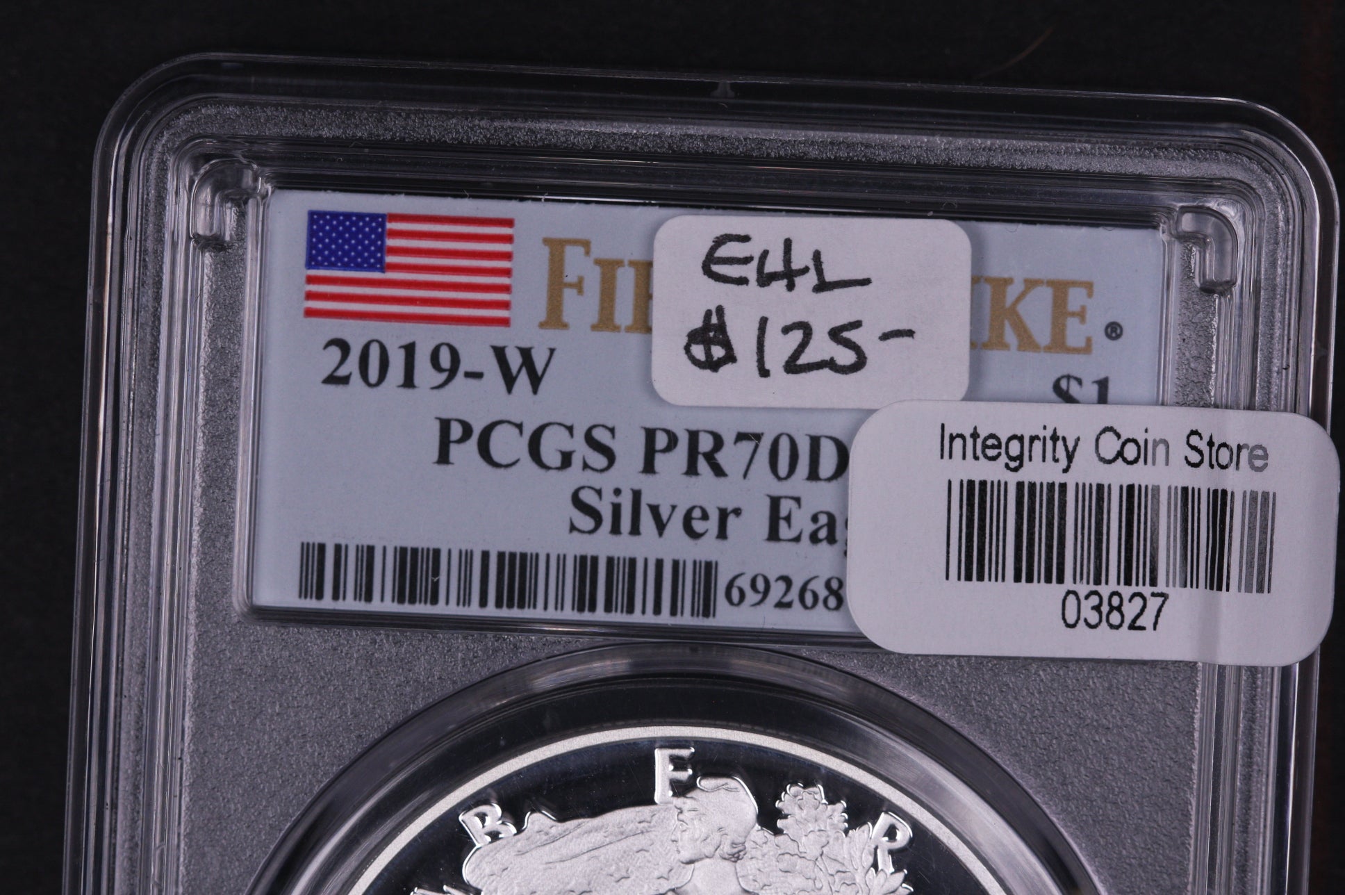 2019-W American Silver Eagle. PCGS Graded PR-70 DCAM, Store #03827