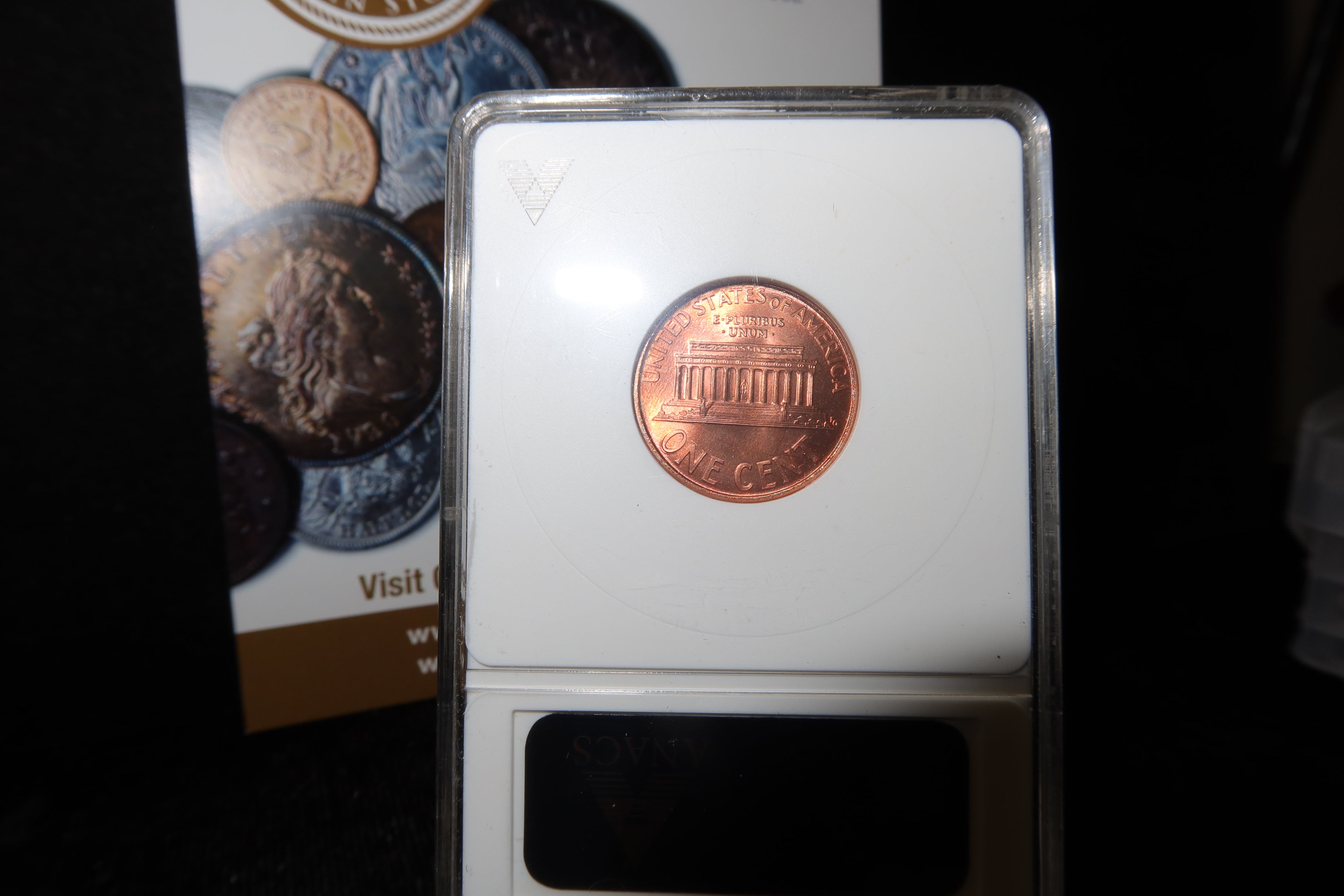 1995 Double Die Obverse Lincoln Memorial Cent, ANACS Graded MS66 RD, Store #08470