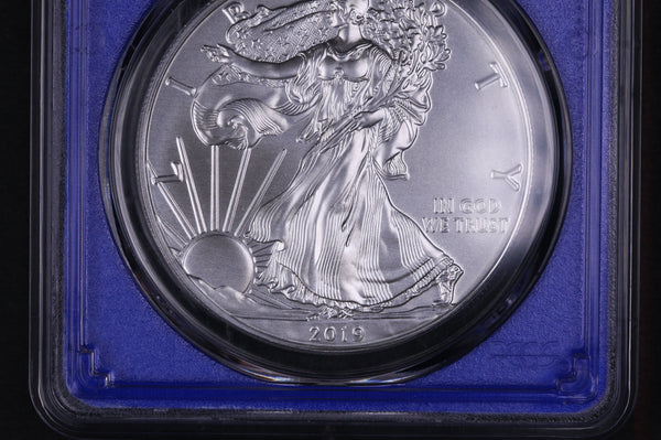 2019-W American Silver Eagle. PCGS Graded SP-70. Burnished Silver. Store #03828