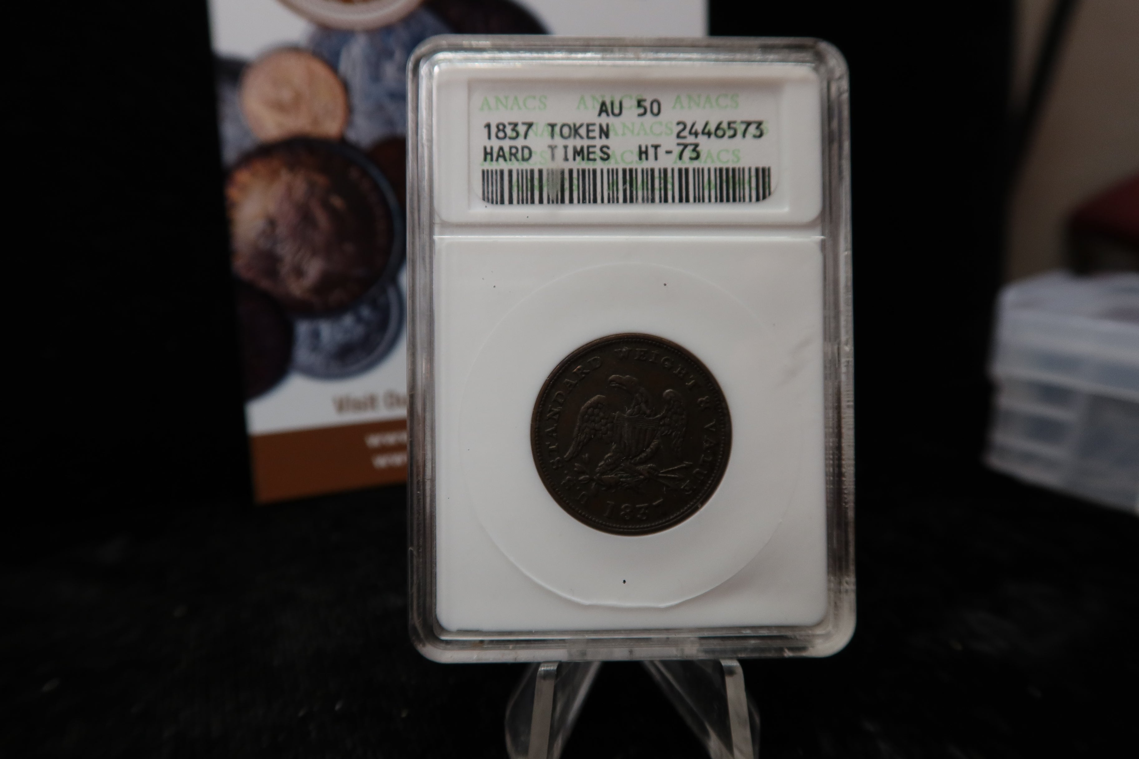 1837 Hard Times HT-73 Token. ANACS AU50. Post-Colonial. #08472