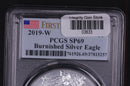 2019-W American Silver Eagle. PCGS Graded SP-69 Burnished Silver. Store