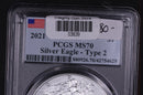 2021 American Silver Eagle. PCGS Graded MS-70 Type 2 Flying Eagle. Store