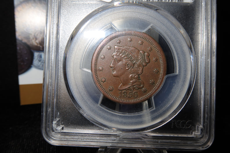 1856 Liberty Head Large Cent.  PCGS Graded AU55. Store
