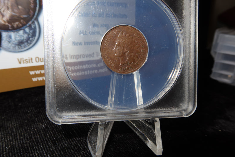 1864 Indian Head Small Cent, With L. ANACS Graded VF20. Store