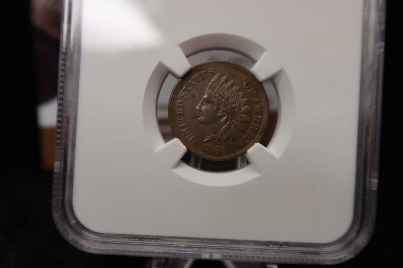 1865 Indian Head Small Cent. NGC Graded AU55. Store