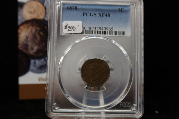1878 Indian Head Small Cent. PCGS Graded XF40. Store # 08503