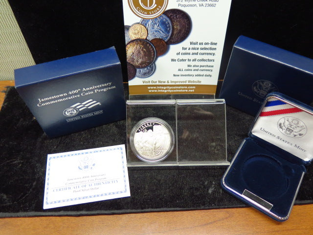 2007-P Jamestown Silver Dollar Commemorative, Original Government Package, Store