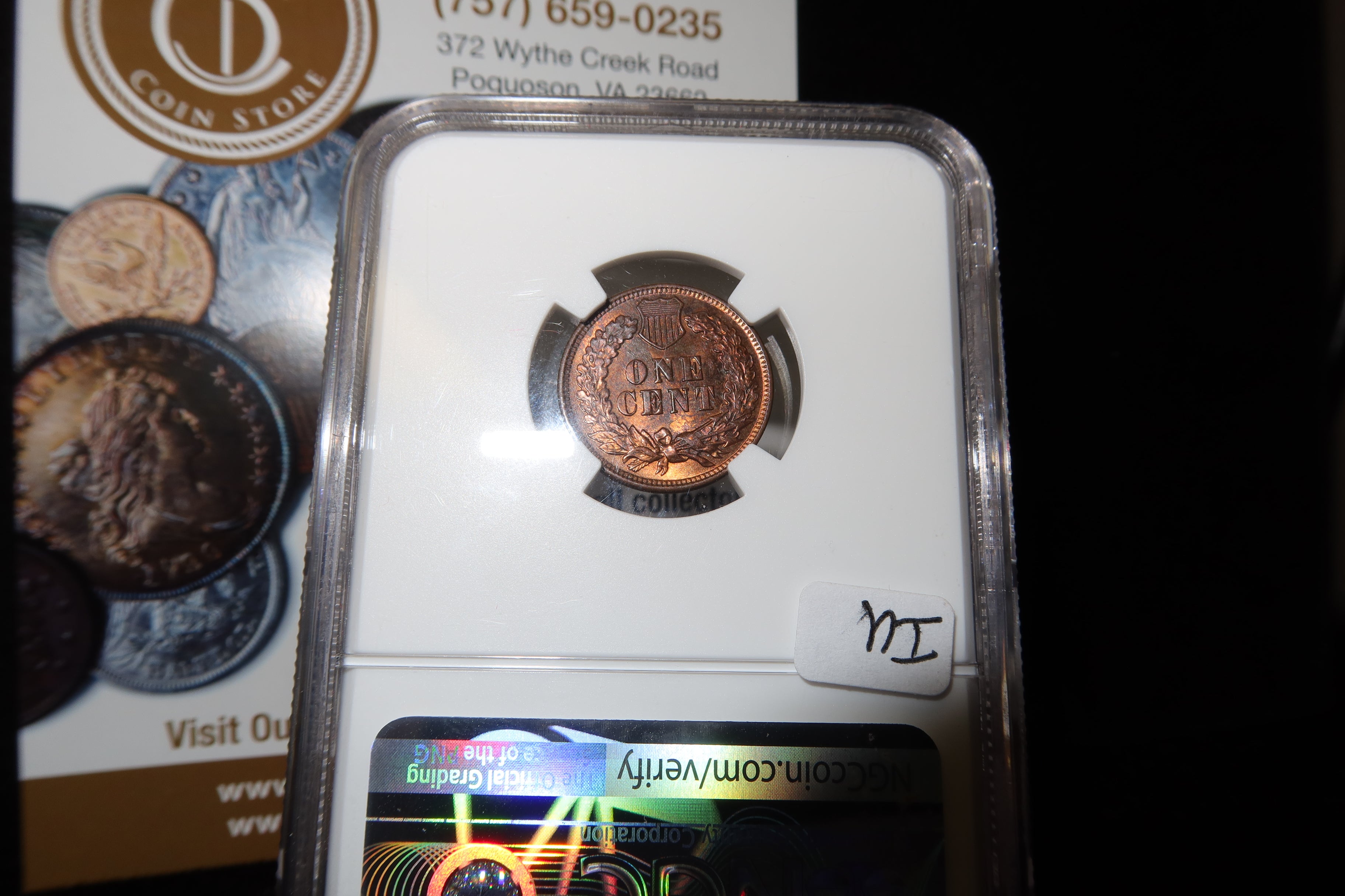 1905 Indian Head Small Cent. NGC Graded MS62 BN. Store # 08510