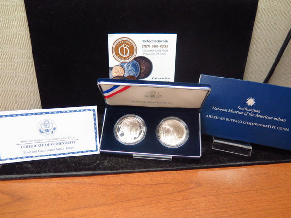 2001-P/D American Buffalo Proof and UNC Proof Commemorative Set, Original Government Package, Store #00177