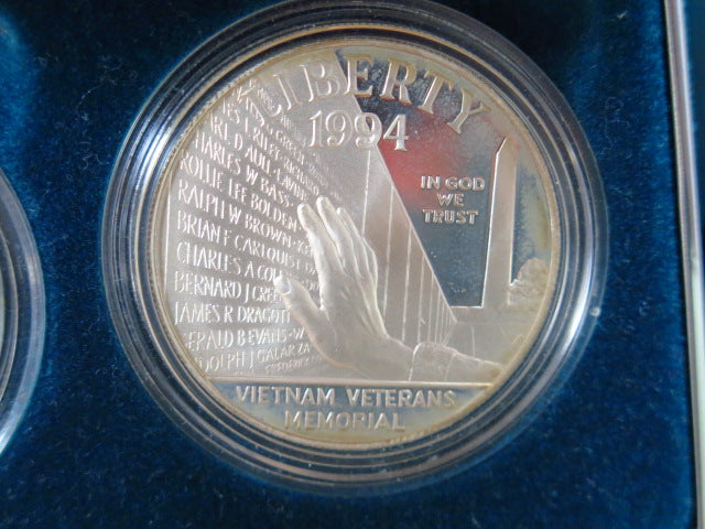 1994-P US Veterans Proof Silver Dollars Commemorative Set, Original Government Package, Store