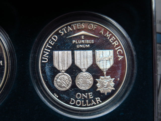 1994-P US Veterans Proof Silver Dollars Commemorative Set, Original Government Package, Store