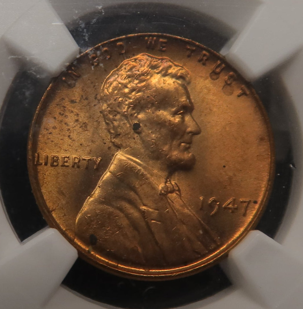 1947 Lincoln Wheat Cent. NGC Graded MS64 RB. Store #GCT064
