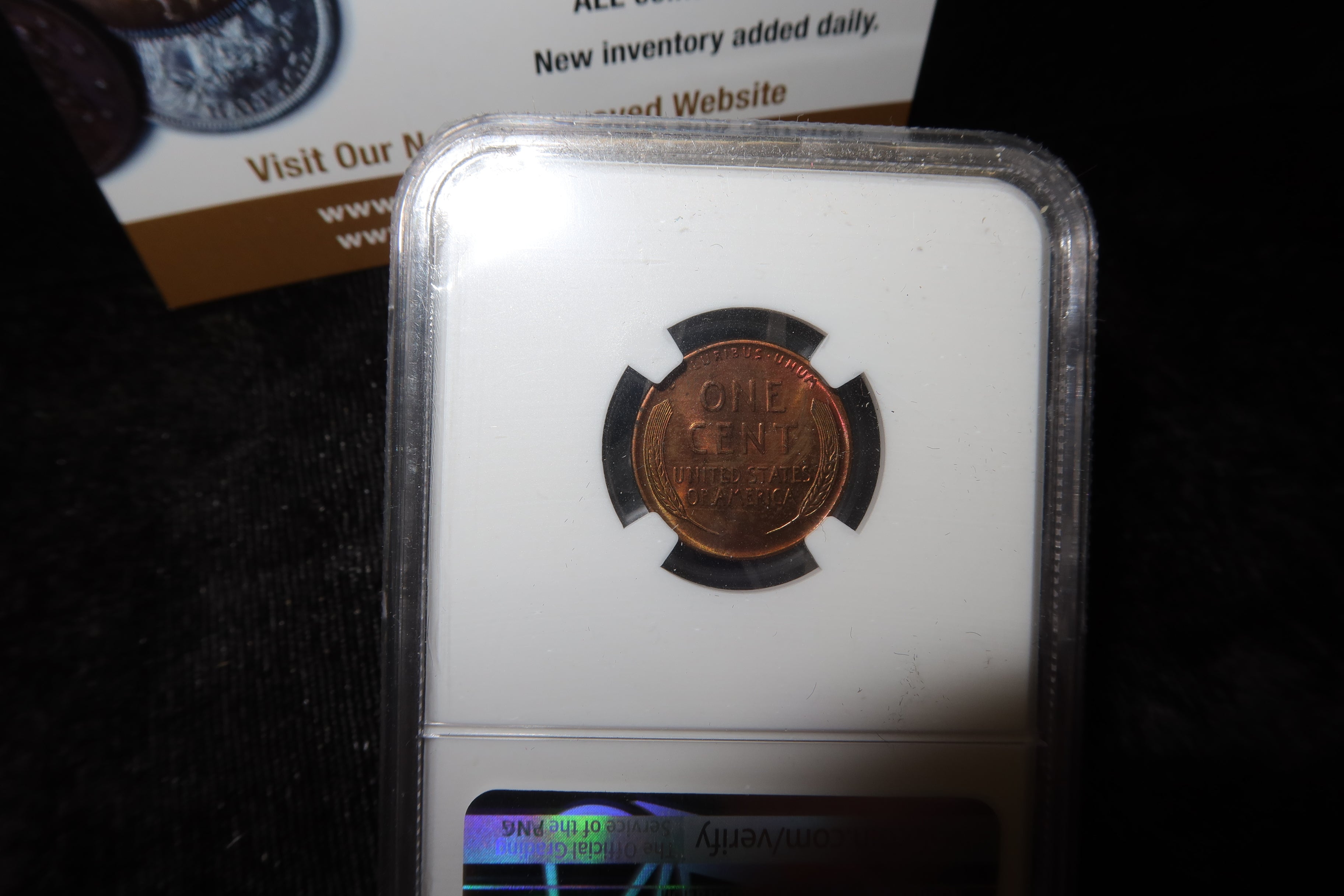 1947 Lincoln Wheat Cent. NGC Graded MS64 RB. Store # 08525