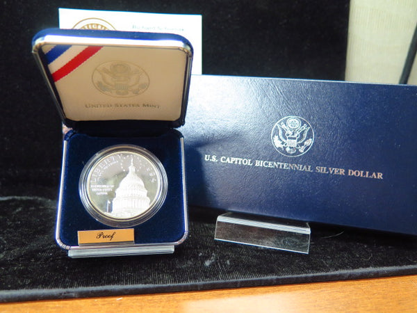 1994-S Capitol Bicentennial Proof Silver Dollar Commemorative, Original Government Package, Store #12301