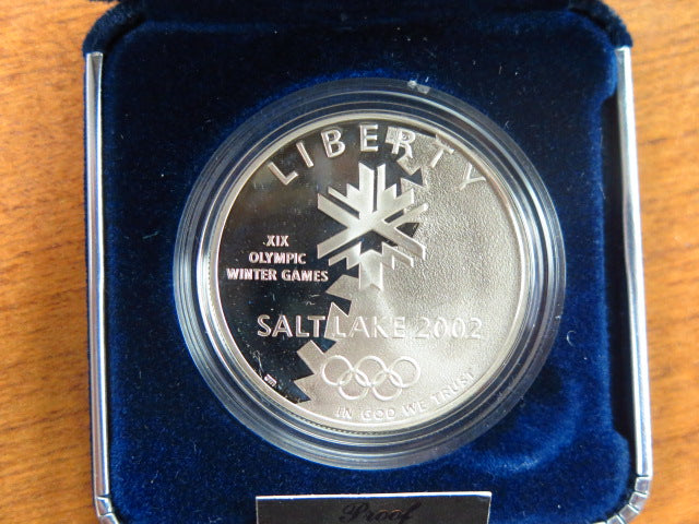 2002-P Olympic Winter Games Proof Silver Dollar Commemorative, Original Government Package, Store