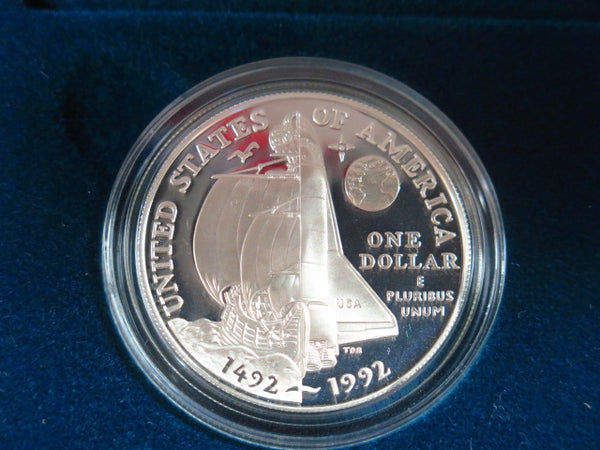1992- P and S Columbus Quincentennial Set Proof Silver Dollar and Proof Half Commemorative, Original Government Package, Store #12285