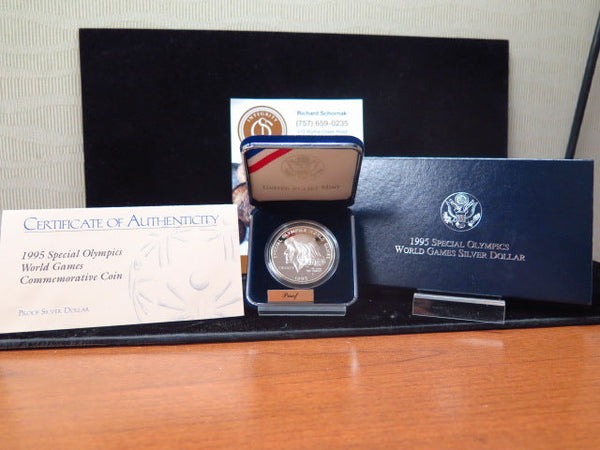 1995-P Special Olympics Proof Silver Dollar Commemorative, Original Government Package, Store #12279