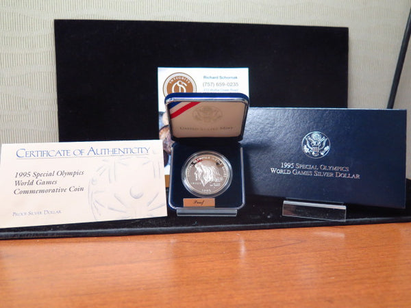 1995-P Special Olympics Proof Silver Dollar Commemorative, Original Government Package, Store #12273